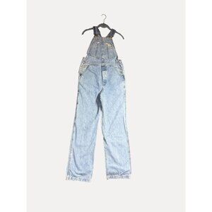 Guess Jeans Women's Vintage Denim Overalls Light Wash Adjustable Straps Button